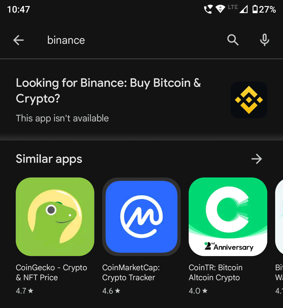 Google Play Store in India blocks Binance, OKX in response to FIU notice