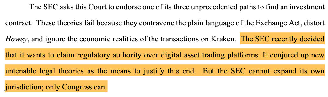 Kraken files to dismiss SEC suit — ‘Dangerous precedent’ for overreach