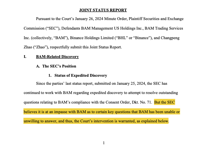 SEC claims Binance.US ‘unwilling’ to give info, requests court intervenes
