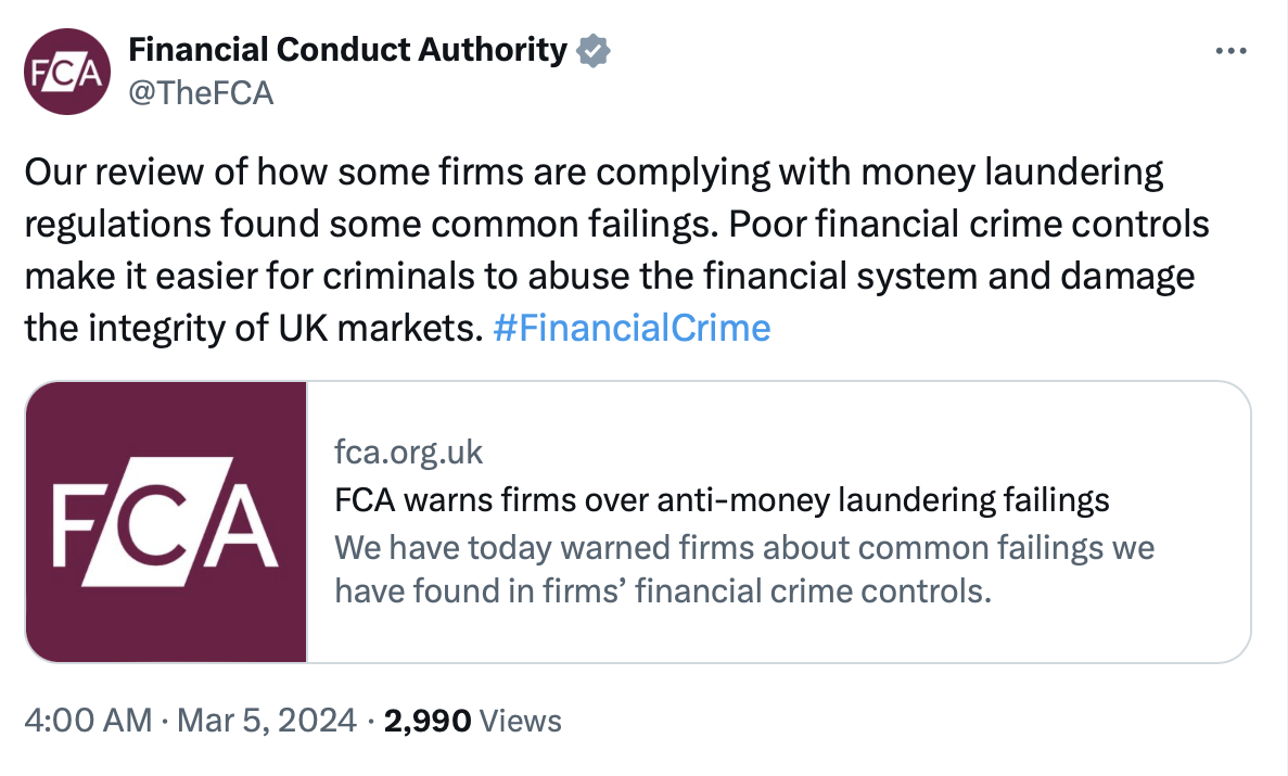 UK treasury seeks to improve AML through crypto supervision changes