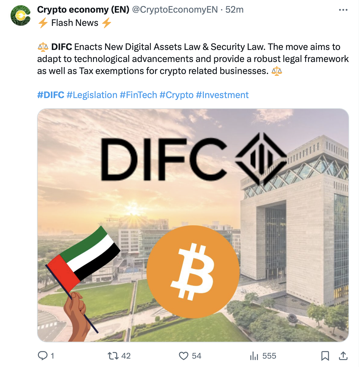 Dubai’s DIFC passes comprehensive digital asset law, new security law
