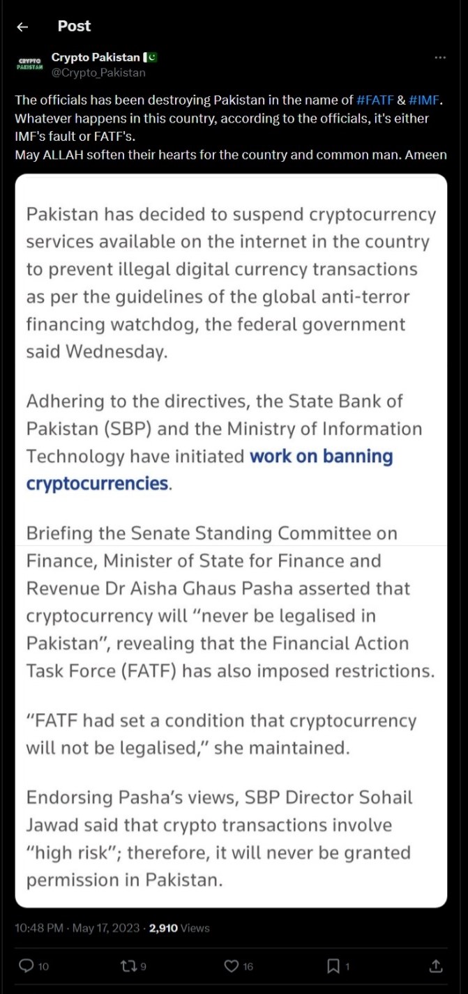 IMF wants Pakistan to tax crypto gains to pay for $3B bailout