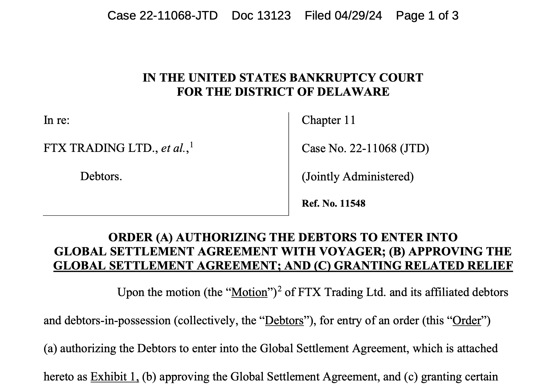Bankruptcy judge signs off on $450M FTX-Voyager settlement