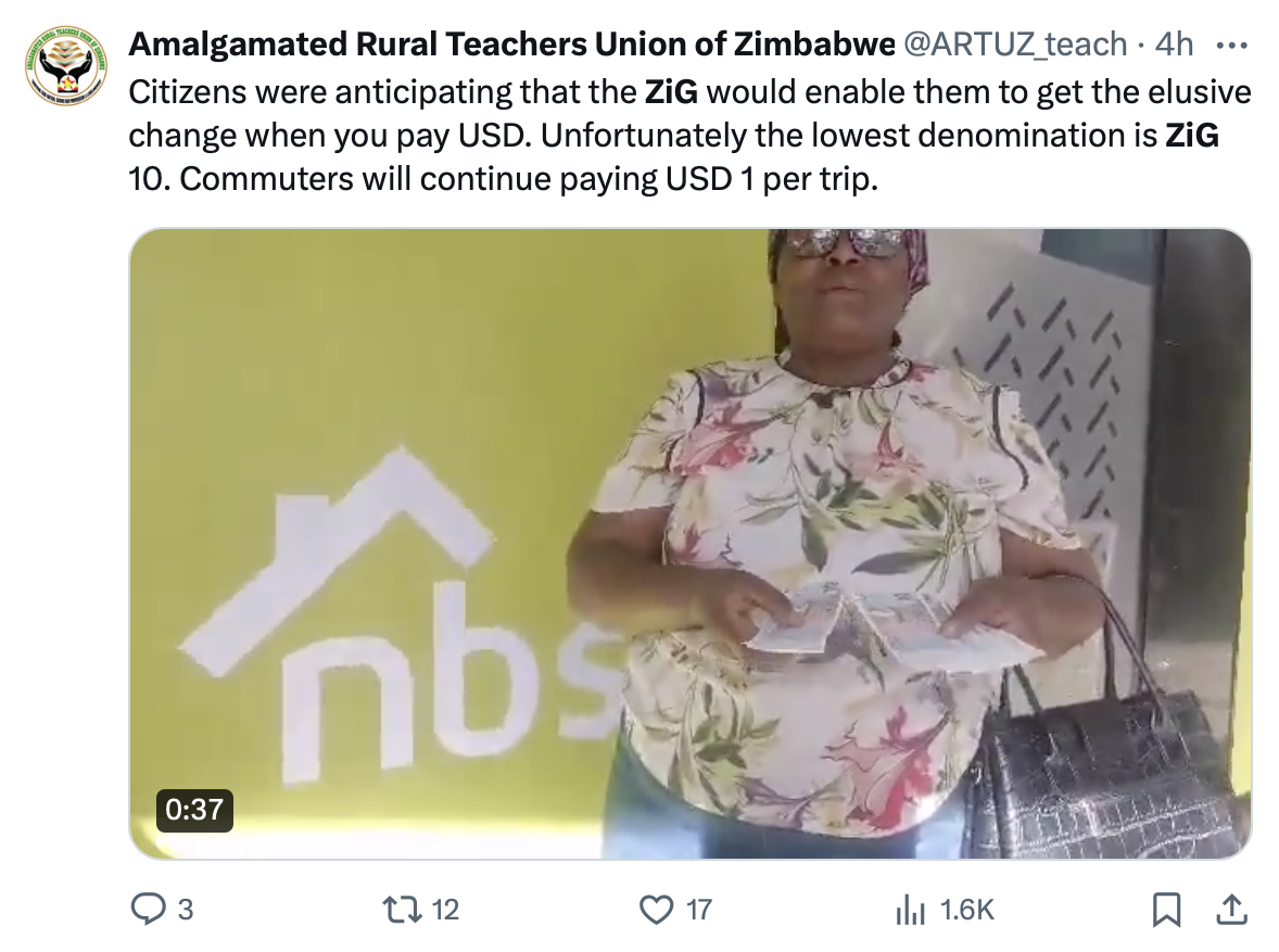 Physical version of gold-backed token replaces Zimbabwe dollar