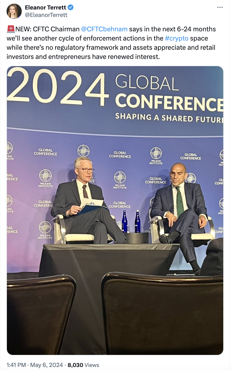 Crypto firms to see more enforcement actions within 2 years — CFTC chair