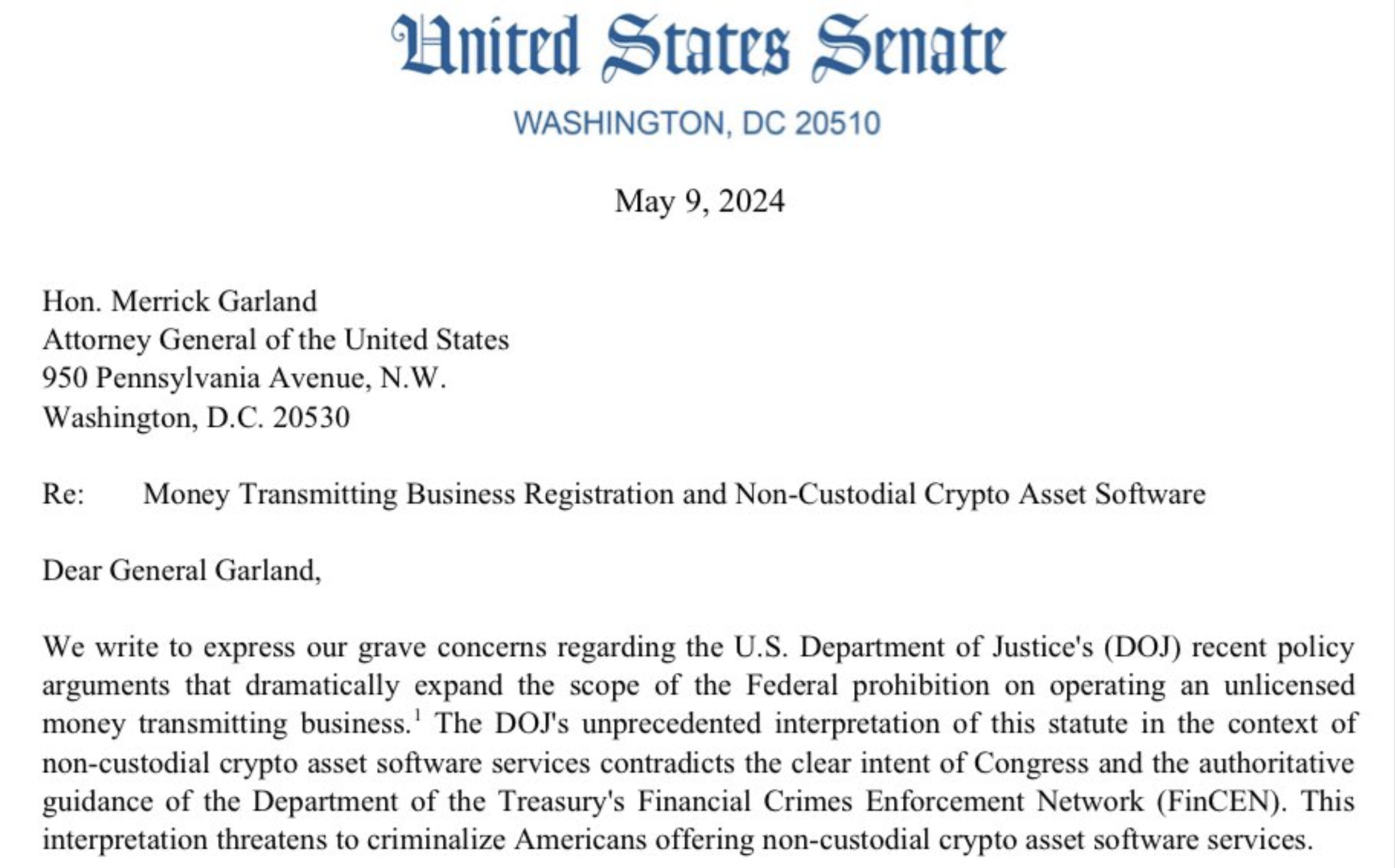 Sens. Lummis, Wyden oppose Justice Dept stance on Tornado Cash charges