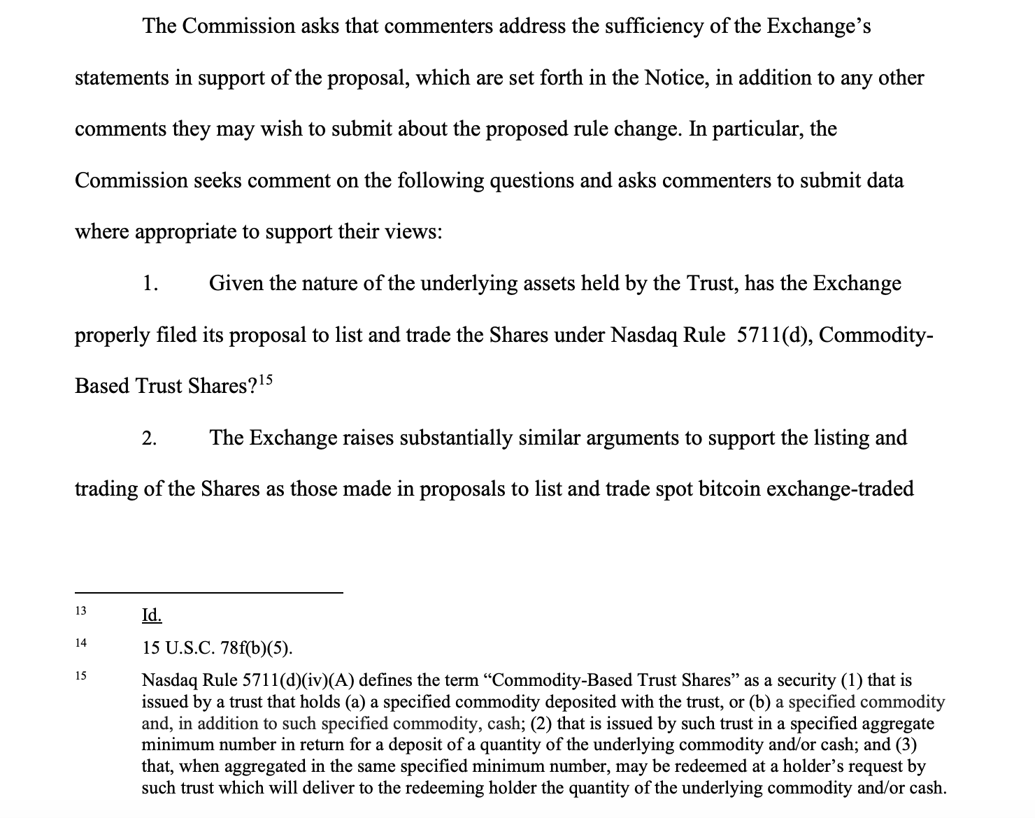 Filing suggests SEC is exploring grounds to deny spot Ether ETFs