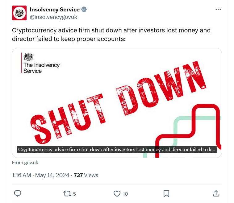 UK closes ‘trust me bro’ crypto firm that gave horrible advice to clients