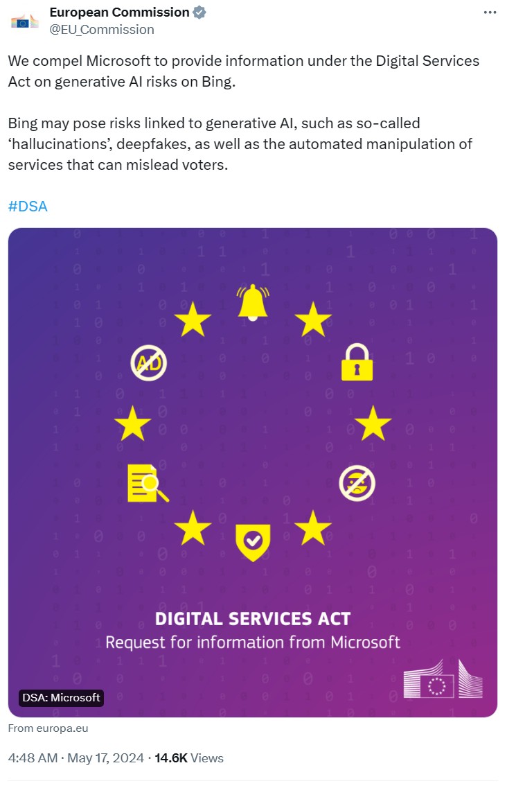 Microsoft faces multibillion-dollar fine in EU over Bing AI