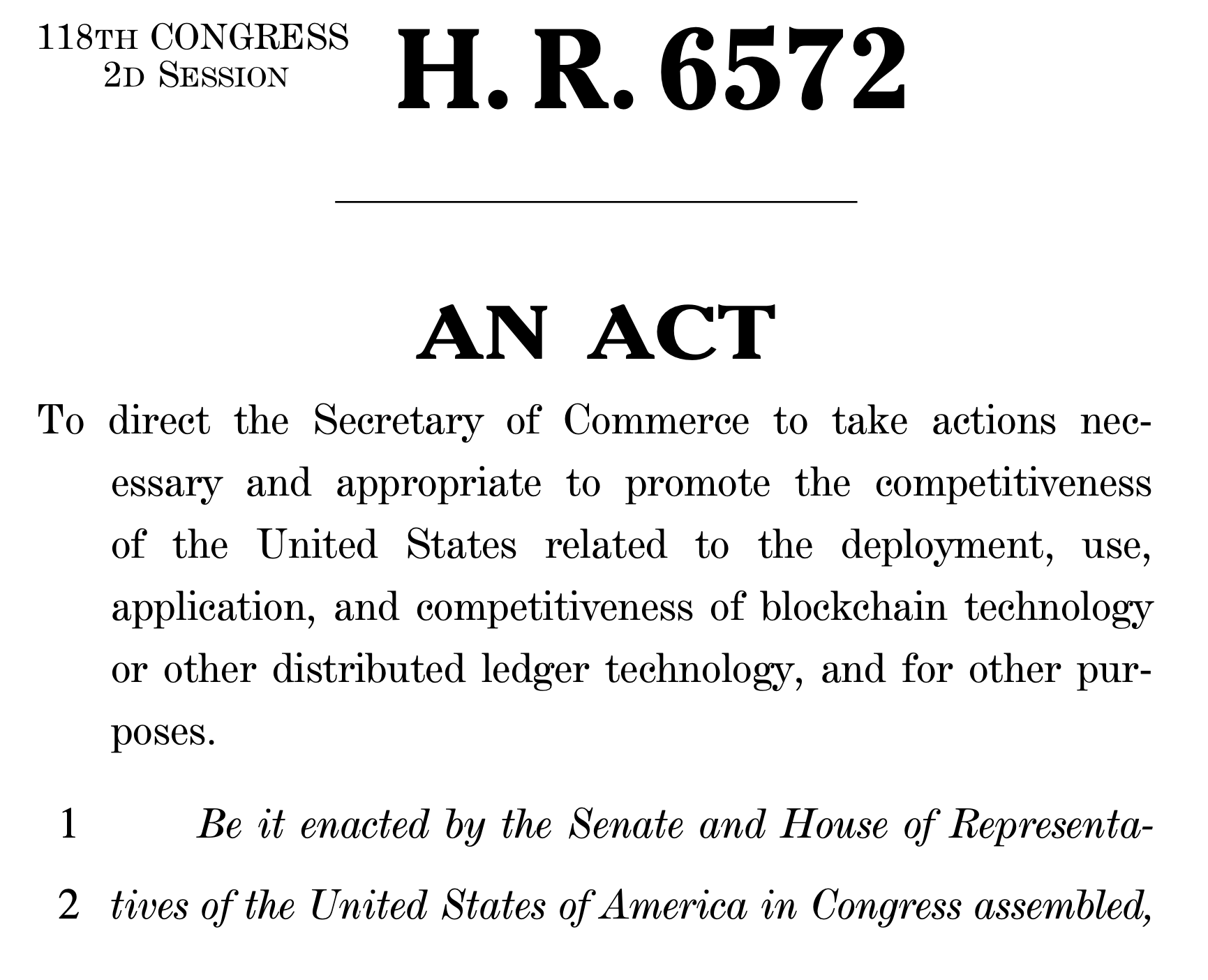 Bipartisan bill for blockchain competitiveness passes US House
