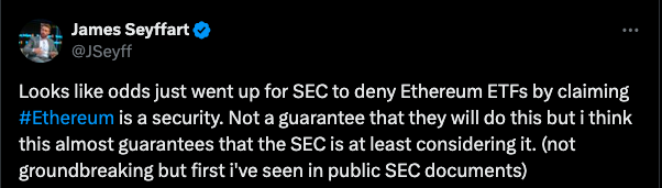 Ether security debate continues as SEC ETF decision deadline looms