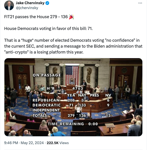 FIT21 crypto bill passes US House: Here’s what could happen next