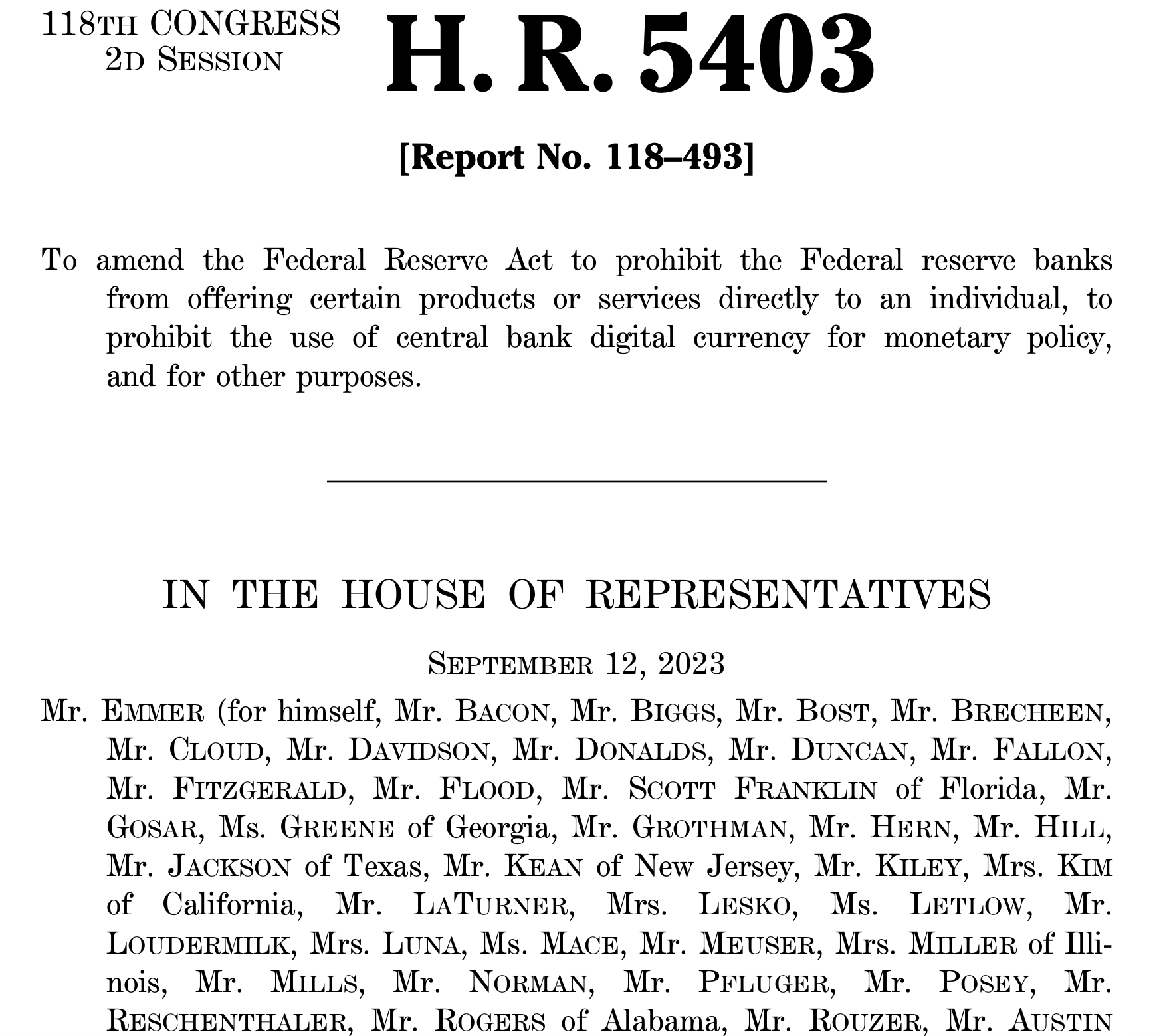 CBDC Anti-Surveillance State Act passes US House in partisan vote