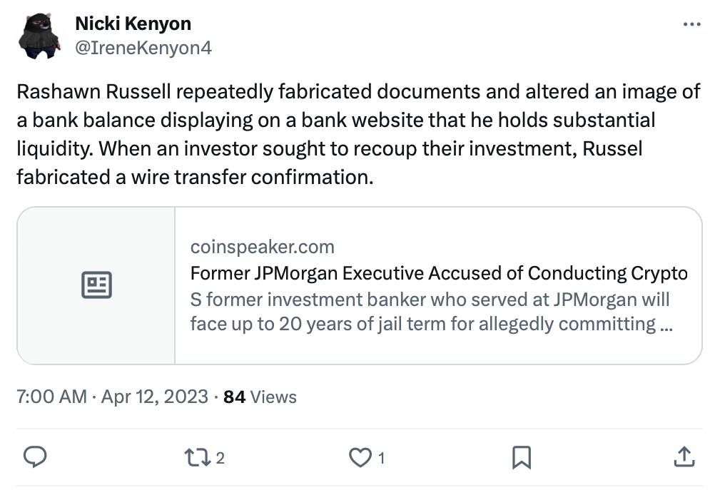 Former banker sentenced to 41 months for crypto fraud