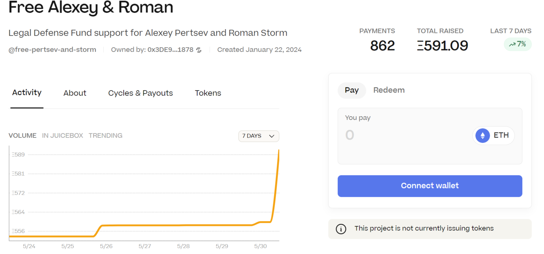 Vitalik Buterin wallet contributes 30 ETH to Tornado Cash legal fund