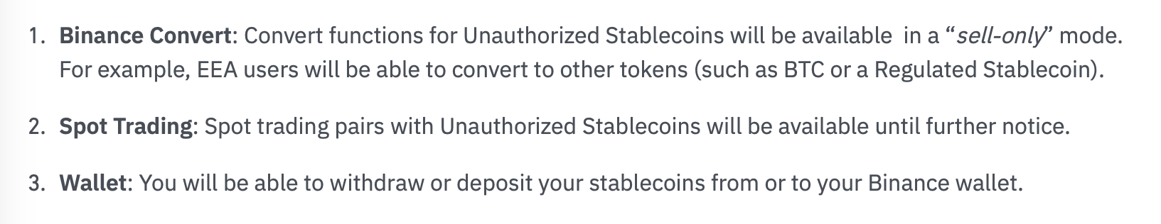 Binance prepares for MiCA rules, updates stablecoin strategy