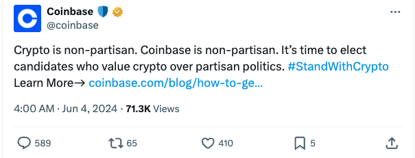 Coinbase chips in another $25M to crypto super PAC Fairshake