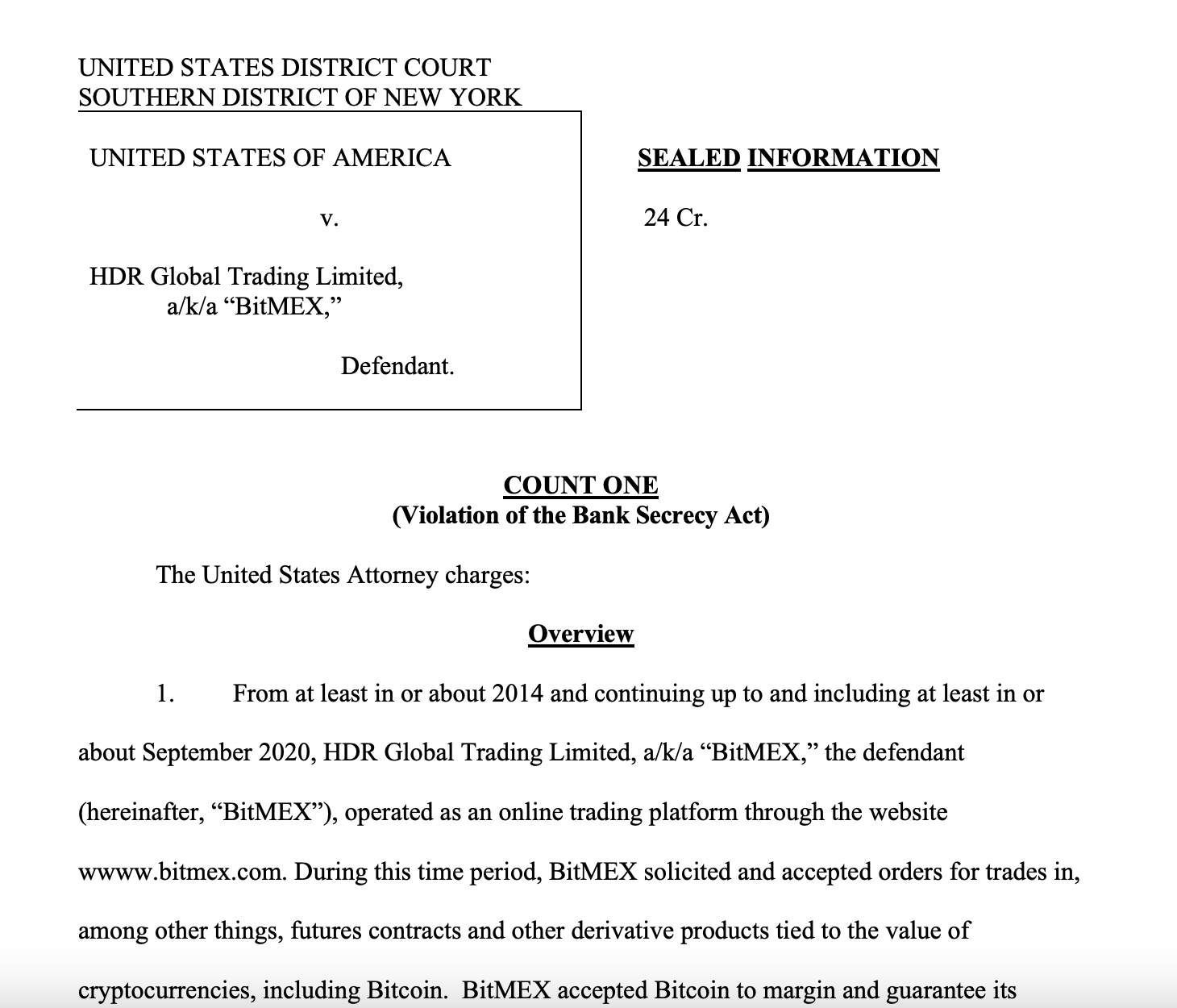 BitMEX pleads guilty to Bank Secrecy Act violation