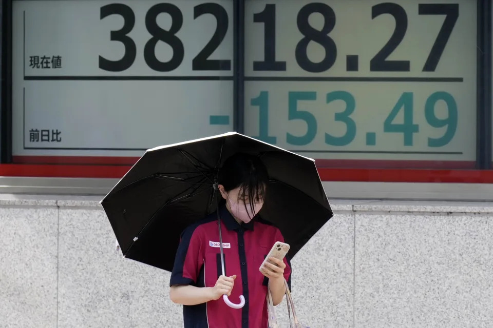 Asian shares mostly slip as market focus turns from Nvidia to US economy