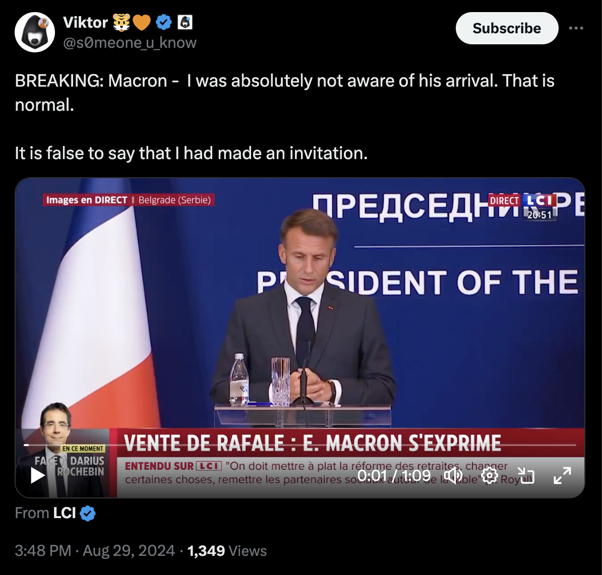 Breaking: French President Macron denies inviting Pavel Durov to France