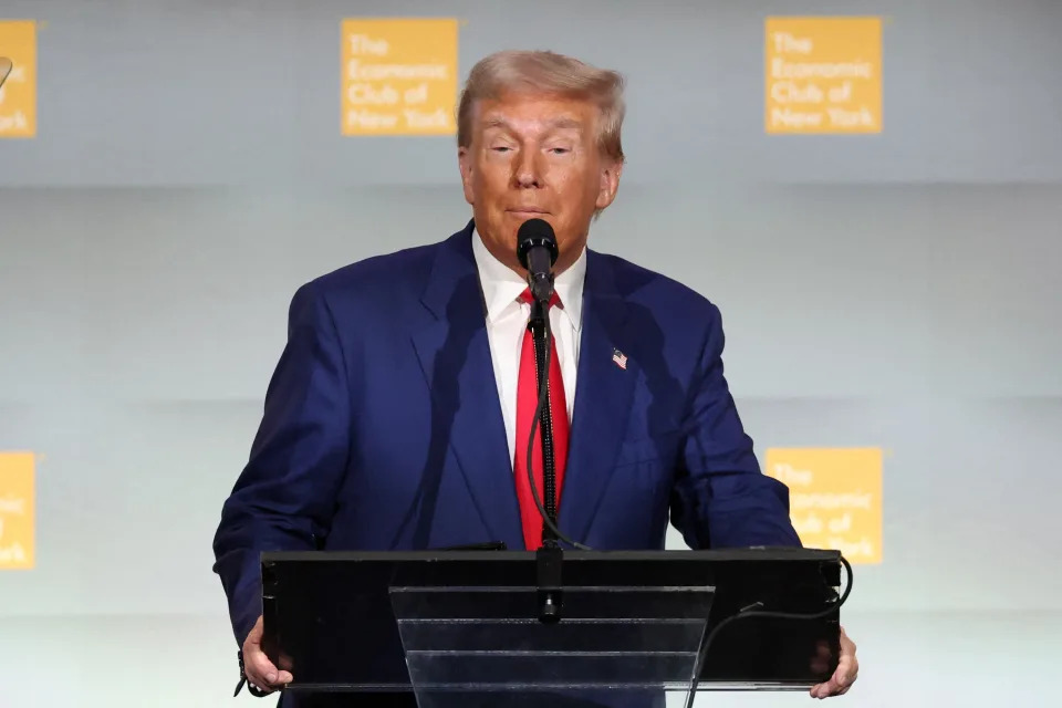 Donald Trump doubles down on his tariff ideas before New York business leaders