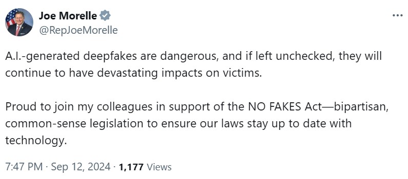 US lawmakers unite against AI abuse, support NO FAKES Act