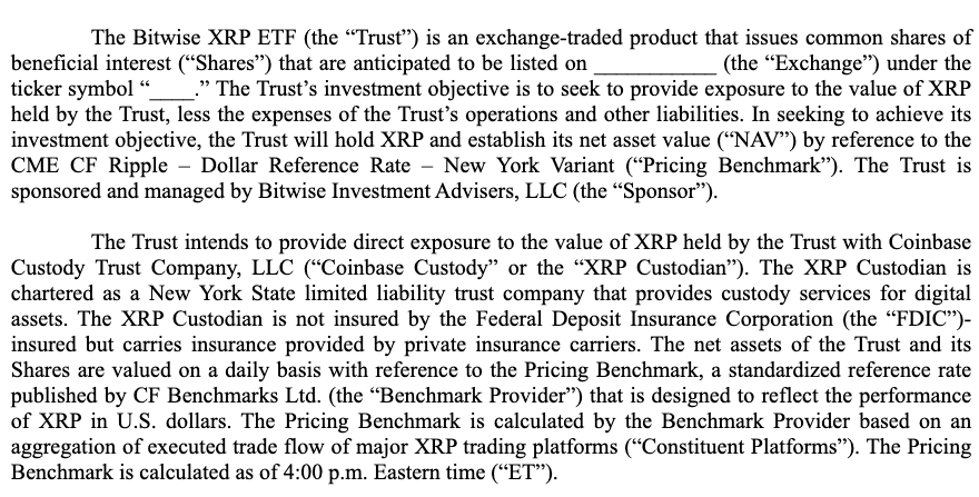Bitwise files first Form S-1 for XRP ETF with US SEC