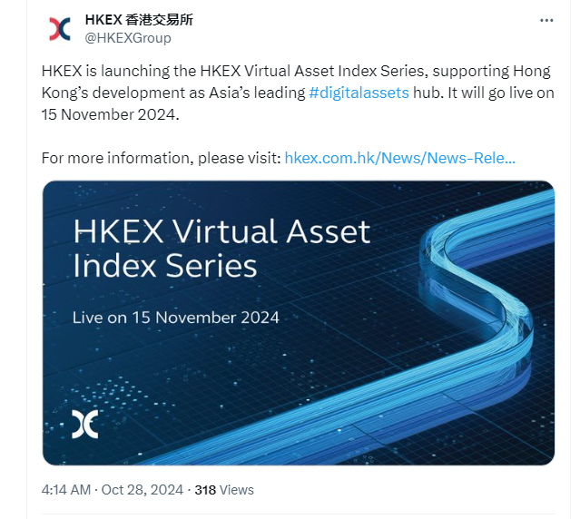 HKEX launches digital asset index as Hong Kong expands crypto licensing