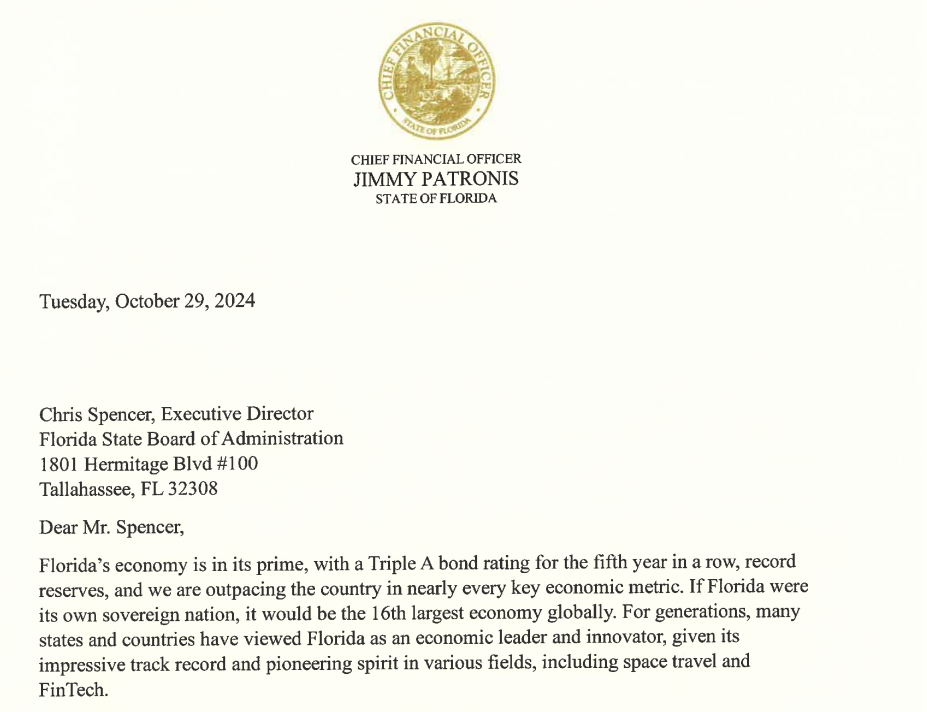 Florida official wants Bitcoin included in state pension funds