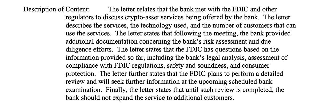 Coinbase finds over ’20 examples’ of FDIC telling banks to avoid crypto