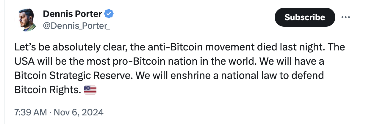 Crypto community celebrates Trump’s election victory