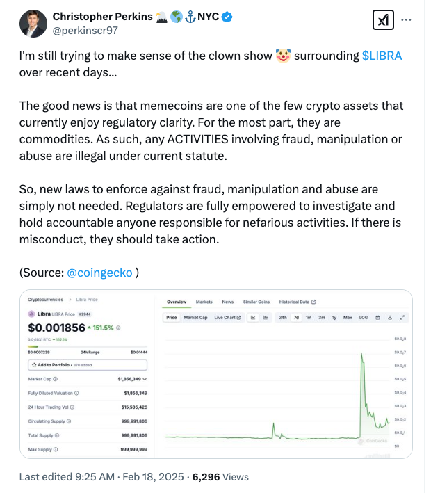Regulators to blame for LIBRA memecoin scandal — Coin Bureau founder