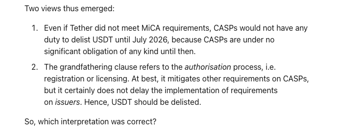 Custody and transfers of non-MiCA-compliant stablecoins not restricted — ESMA