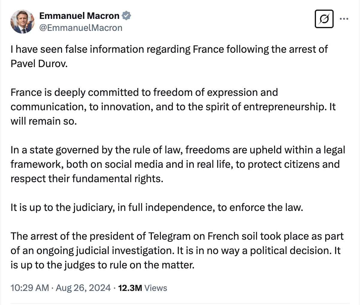 TON Society celebrates Pavel Durov leaving France as free speech win