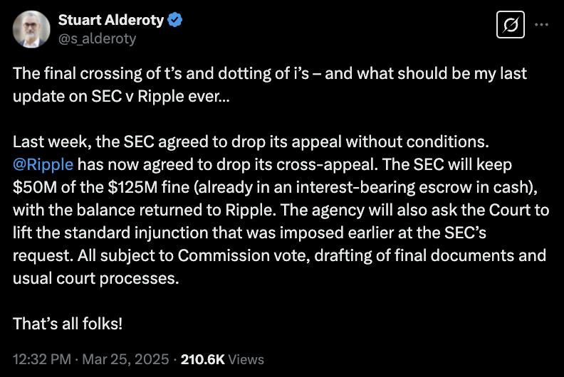 Ripple will drop cross-appeal in SEC case, get refund from lower court ruling
