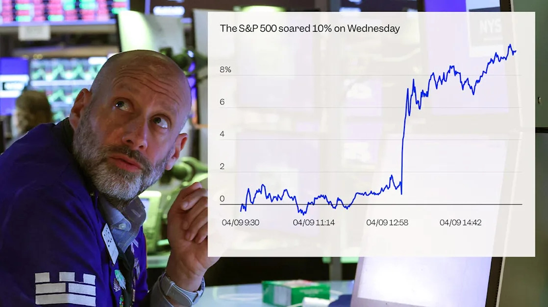 Stocks soar 10% in a stunning rally after Trump pauses trade war