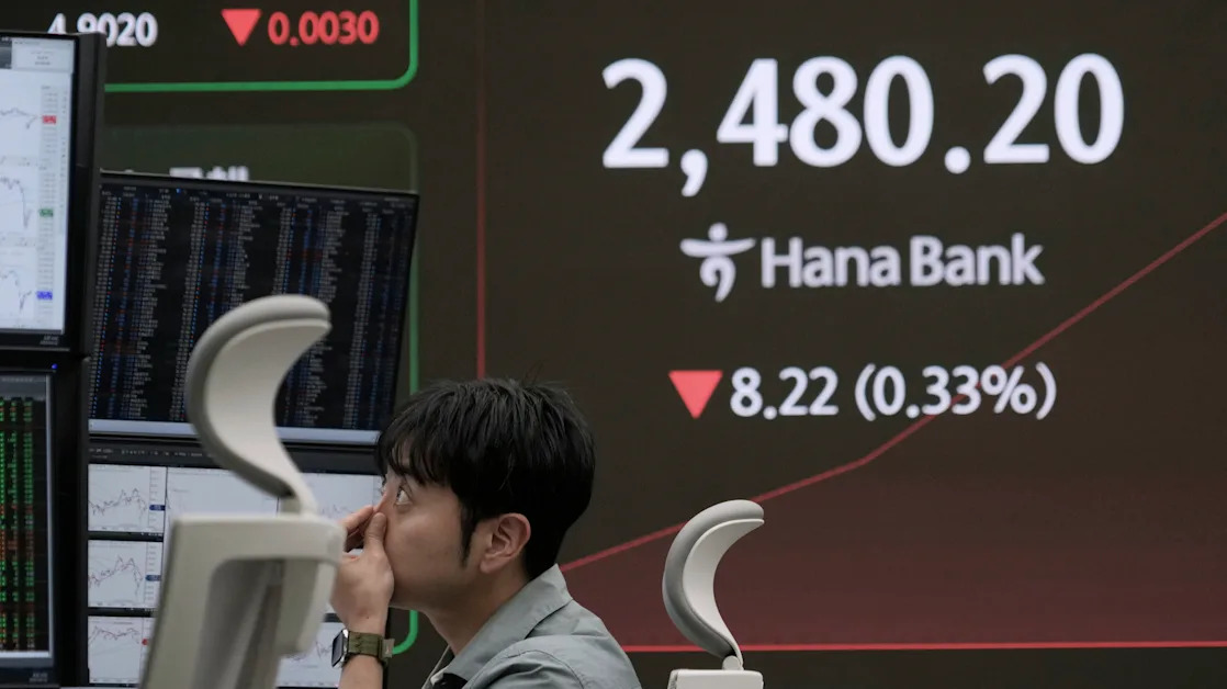 Asian shares trade mixed amid investor worries after Wall Street tumble
