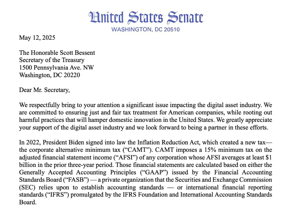 US lawmakers call for change in corporate digital asset taxes