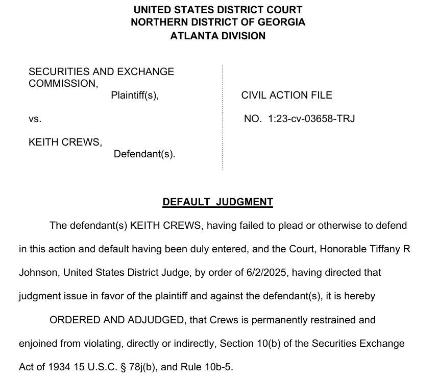 SEC wins $1.1M as alleged crypto conman a no-show in court