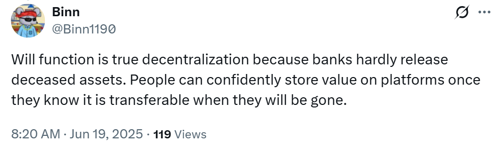 Binance’s CZ suggests ‘will function’ to distribute crypto in case of death