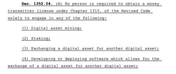 Ohio House passes bill allowing up to $200 tax-free crypto payments