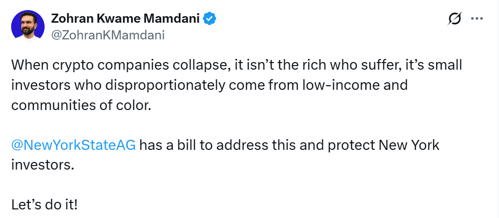 Is Zohran Mamdani really that bad for New York’s crypto industry?