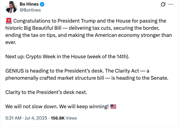 US Republicans declare ‘Crypto Week’ to mull 3 crypto bills
